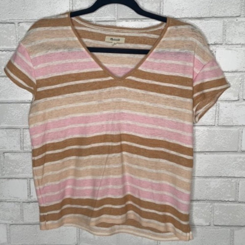 Madewell Skyline V-Neck Tee in Sweetheart Blush - Picture 2 of 8